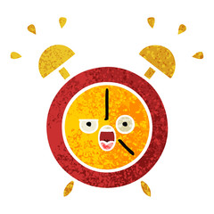 retro illustration style cartoon alarm clock