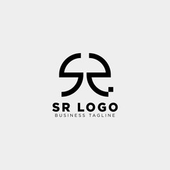 SR letter initial business logo template vector illustration icon element isolated