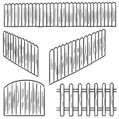 vector set of fence