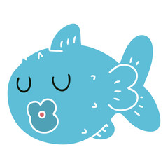 quirky hand drawn cartoon fish