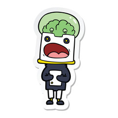 sticker of a cartoon robot
