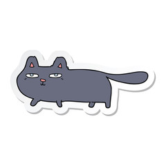 sticker of a cartoon sly cat