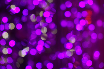    Abstract blur of purple, sparkle of light bulb, shining background light: blur of christmas wallpaper, decorating concept.xmas, holiday festival background: s