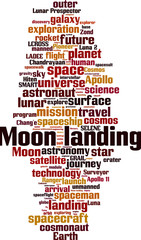 Obraz premium Moon landing word cloud