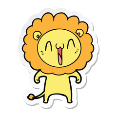 sticker of a happy cartoon lion