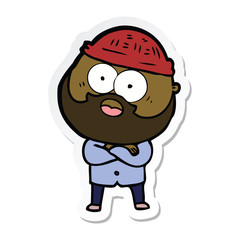 sticker of a cartoon bearded man