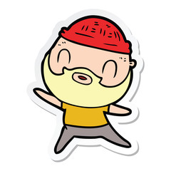 sticker of a cartoon bearded man