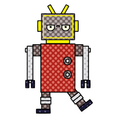 comic book style cartoon robot