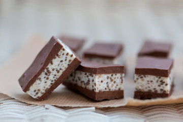 Delicious homemade chocolate covered marshmallow