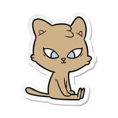 sticker of a cute cartoon cat