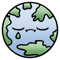 gradient shaded cartoon planet earth