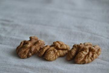 walnuts on a white background
