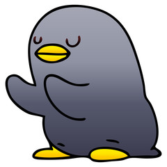 quirky gradient shaded cartoon penguin