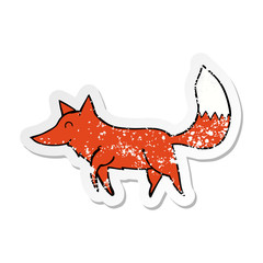 distressed sticker of a cartoon wolf