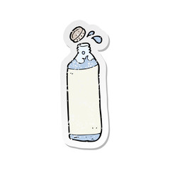 retro distressed sticker of a cartoon water bottle