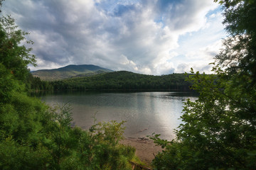 Naklejka na ściany i meble Mountain landscape with lake