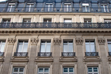 Fototapeta na wymiar Paris in winter building facades