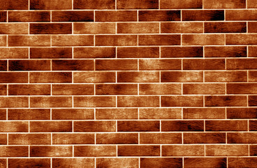 Decorative brick wall in orange tone.