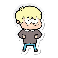 Obraz premium sticker of a happy cartoon man