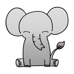 quirky gradient shaded cartoon elephant
