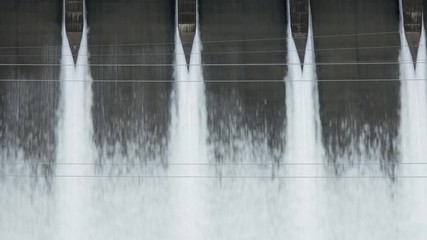 Loopable video of water flowing from spillway at Folsom Dam, California.