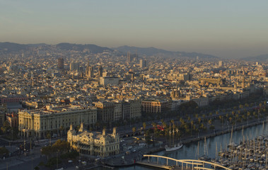 Naklejka premium View of the Barcelona from Montjuic
