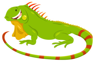 Fototapeta na wymiar cartoon green iguana animal character