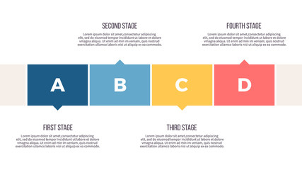 Business infographics. Timeline with 4 steps, options, steps. Vector process chart.