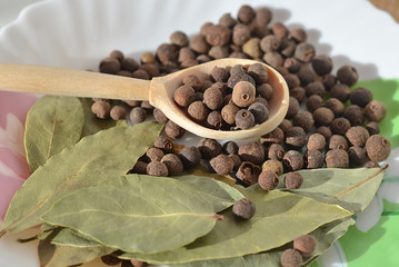 Black pepper in a spoon.