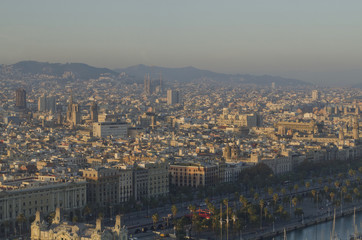 Obraz premium Aerial view of Barcelona, Montjuic, Spain
