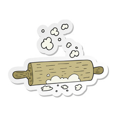 sticker of a cartoon rolling pin