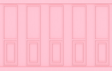 3d rendering. luxury sweet soft pink classical pattern wood wall background