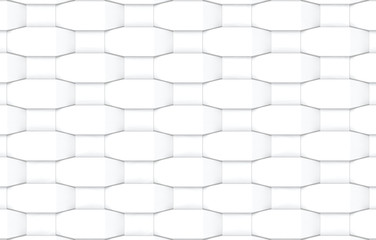 3d rendering. Abstract modern white weaving square shape pattern wall background.