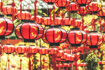 Fototapeta premium Chinese lunar new year red lantern decorations