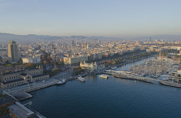 Obraz premium Panorama of Barceolna, Montjuic Spain