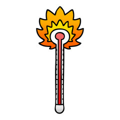 quirky gradient shaded cartoon hot thermometer
