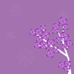 abstract vector background with lilac blossoming branches