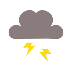 flat color retro cartoon storm cloud