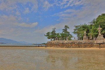 low tide near Itsukushima shinto shrine
