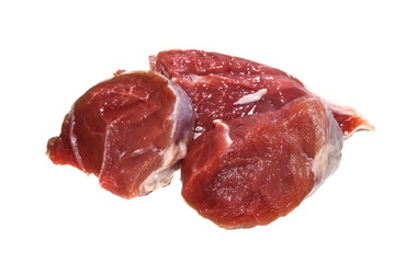 raw meat isolated on white background