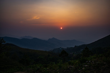 Sun rise in Phucheedao Chiang Rai