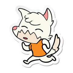 sticker of a cartoon fox
