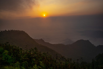 Sun rise in Phucheedao Chiang Rai