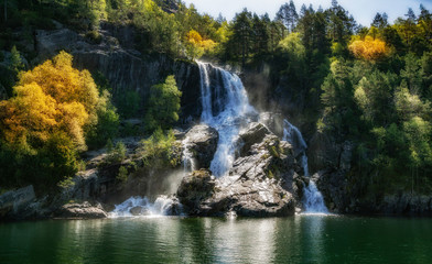 Waterfall in the Lysefjord, near Stavanger, southern Norway