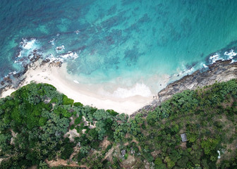 Aerial view of the south coast of the island of Sri Lanka