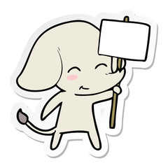 sticker of a cute cartoon elephant