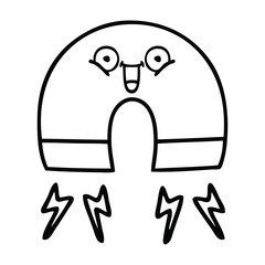 line drawing cartoon magnet