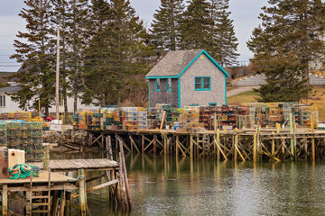 Boat House with Lobster Traps