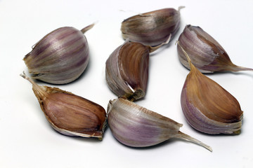 Garlic on white background isolated.