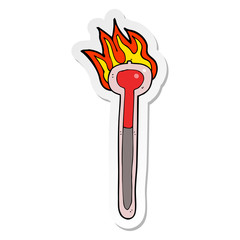 sticker of a cartoon hot thermometer